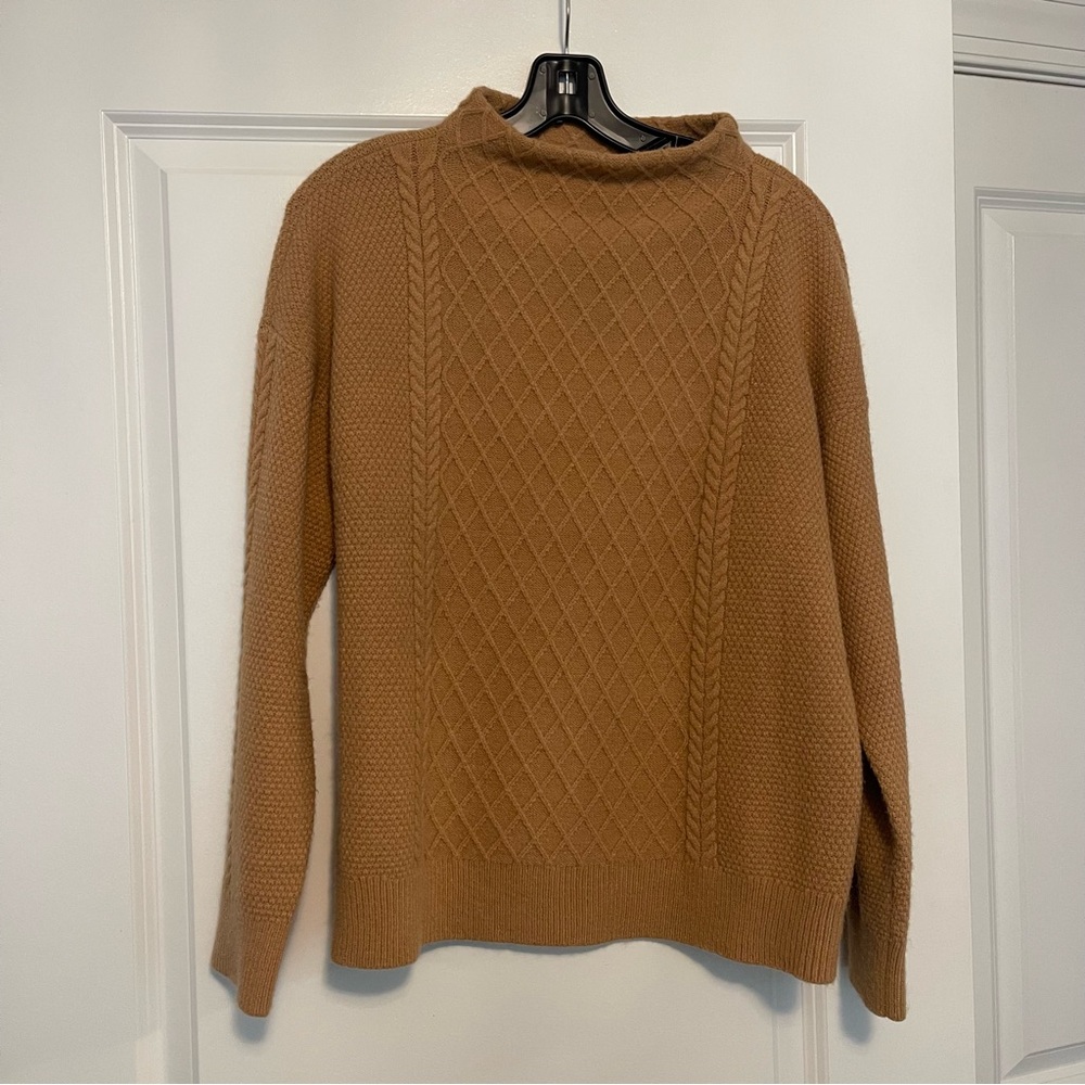Ann Taylor Camel Bateau Neck Sweater